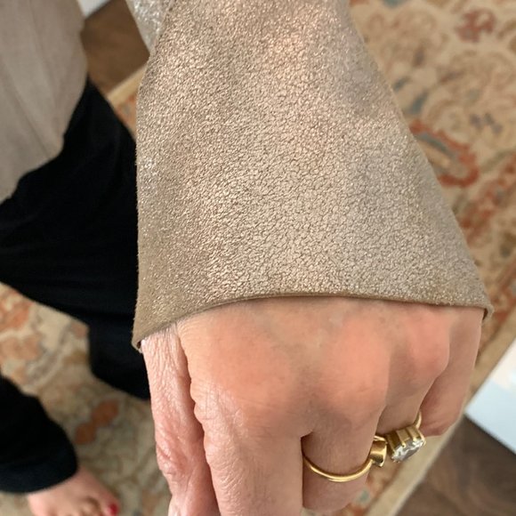 Armani Exchange pale gold leather jacket - Picture 7 of 9